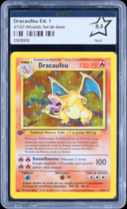 Des cartes Pokémon mises aux enchères à Drouot_PCA - Dracaufeu